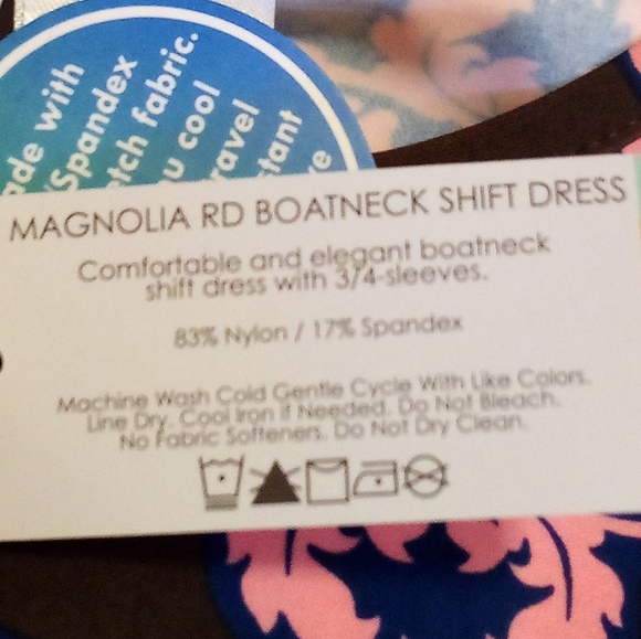 All For Color - 50+ UPF Protectíon, Magnolia Rd, Boatneck, Shift Dress, 3/4 Bell - Picture 15 of 15